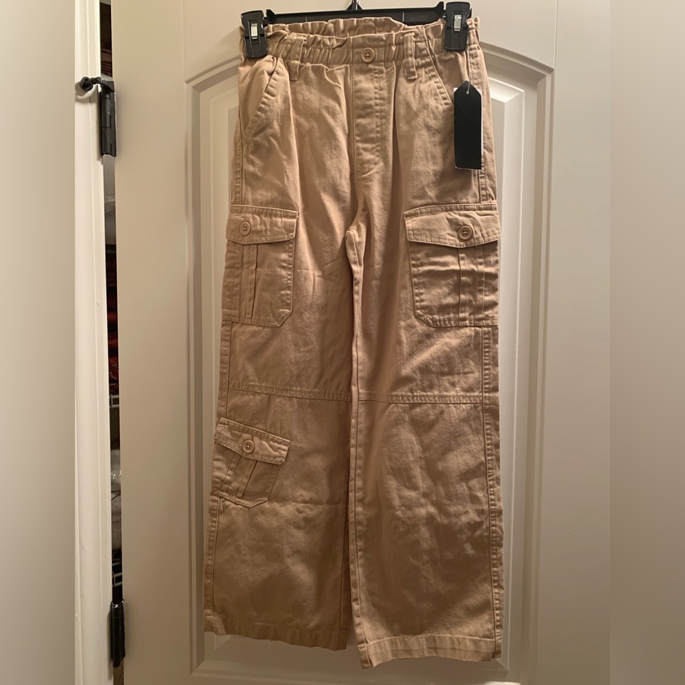 StarRide ribbed elastic waist with D-ring loops cargo pants,